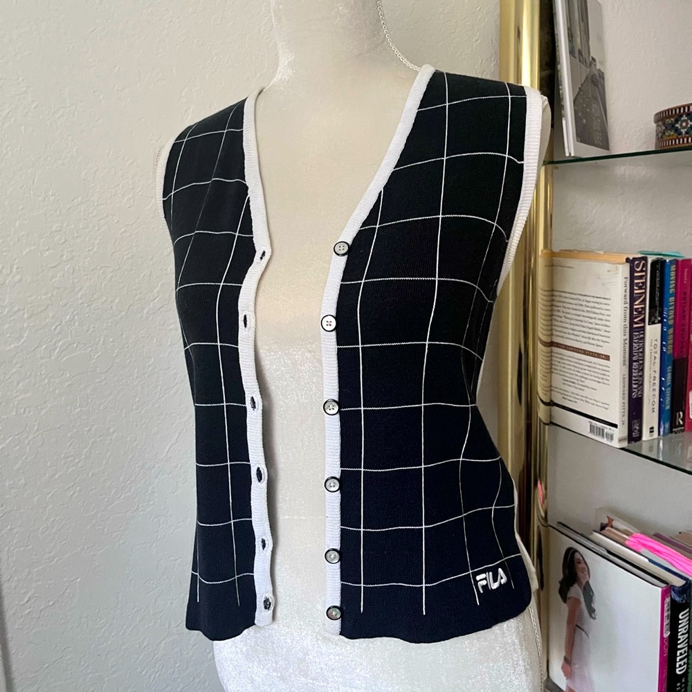 Vintage Fila tennis sweater vest